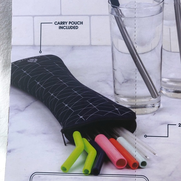 NWT Manna Stainless Steel Reusable Straws 13pc Set - Picture 13 of 14